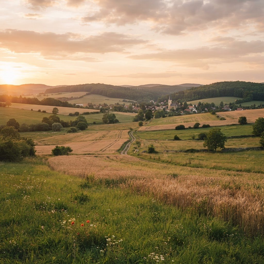 Česká zemědělská krajina se zlatými poli